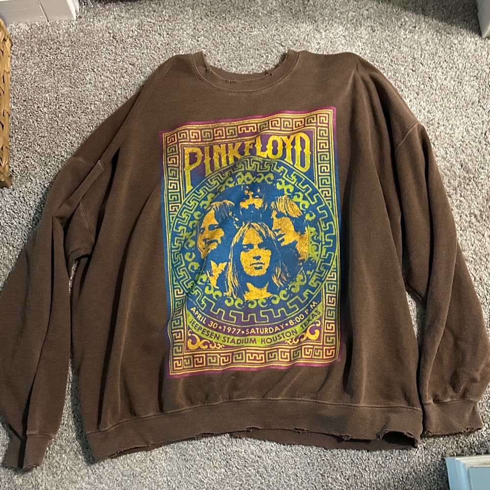 Pink Floyd Brown and Blue Graphic Sweater